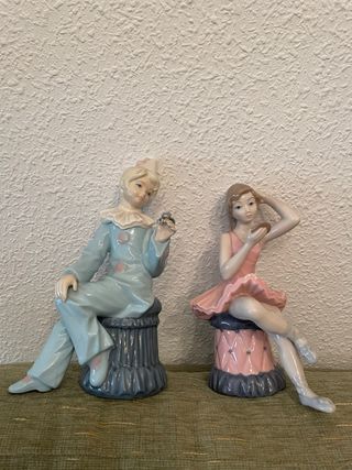 Figuras porcelana payaso y bailarina