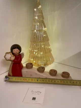 Porta candele Thun angelo rosso oro