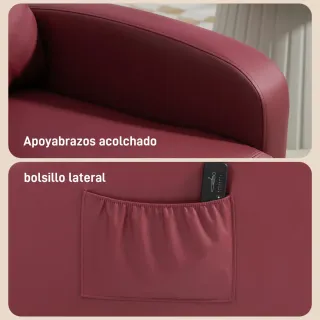 Sillón Reclinable Masaje Mando Piel Sintética