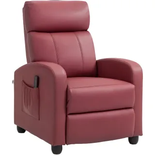 Sillón Reclinable Masaje Mando Piel Sintética