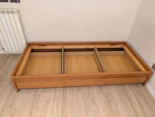 Cama individual madera 90x215 cm