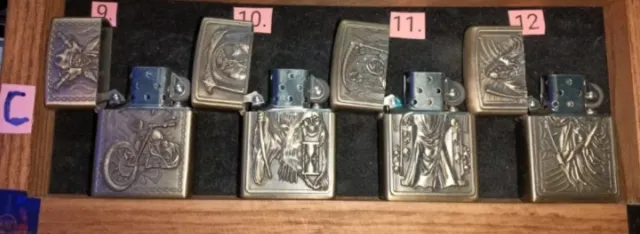 Set completo di 8 accendini tipo Zippo pesanti garantiti