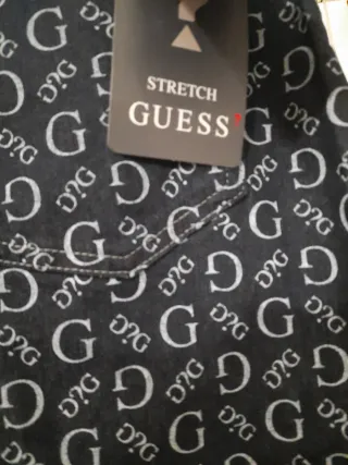 Gonna jeans Guess monogram blu