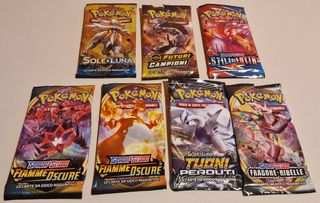 Bustine Pokemon miste x7 VUOTE