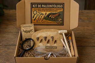 Kit Paleontólogo dientes fosiles reales Dinosaurio