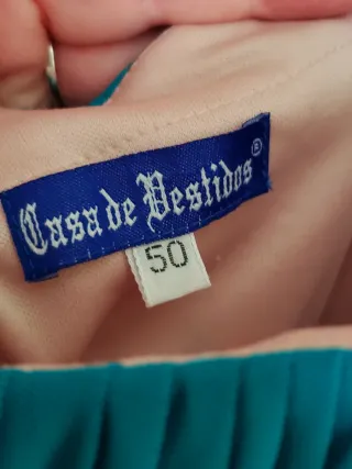 Vestido de fiesta largo, turquesa.