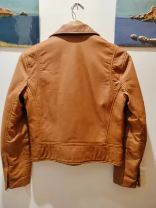 Chaqueta Piel Mango Mujer Marrón