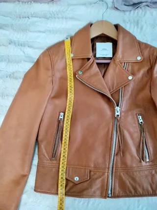 Chaqueta Piel Mango Mujer Marrón