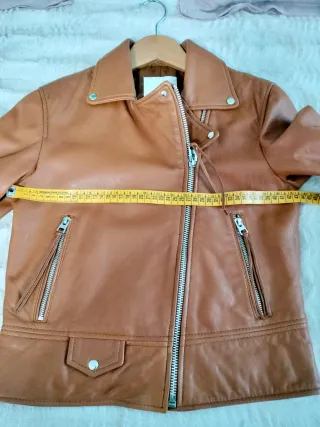 Chaqueta Piel Mango Mujer Marrón