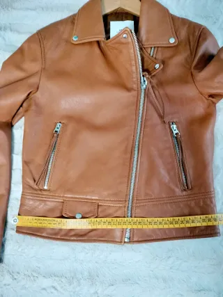 Chaqueta Piel Mango Mujer Marrón