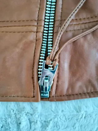 Chaqueta Piel Mango Mujer Marrón