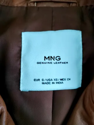 Chaqueta Piel Mango Mujer Marrón