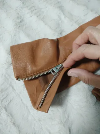 Chaqueta Piel Mango Mujer Marrón