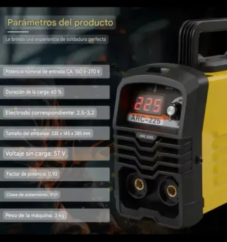 Máquina Soldar Inverter Portátil ARC-225