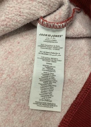 Sudadera Jack & Jones Originals Roja Hombre