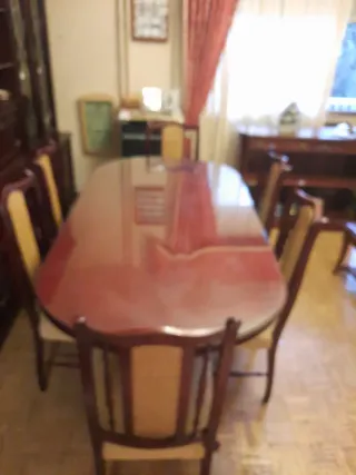 Mesa comedor y 6 sillas madera