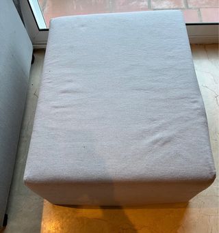 Conjunto 2 sofás + 1 puff beige/gris