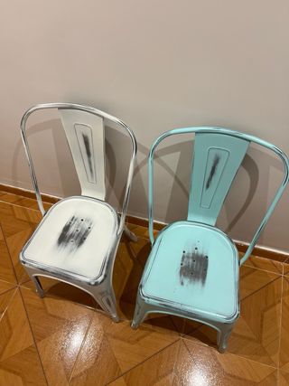 Juego de 2 Sillas Metálicas Rústicas