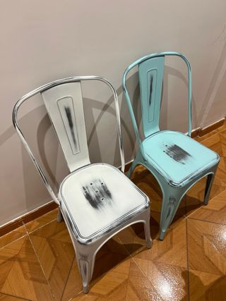 Juego de 2 Sillas Metálicas Rústicas