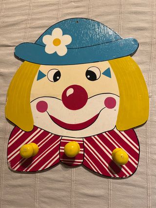 Appendiabiti clown in legno