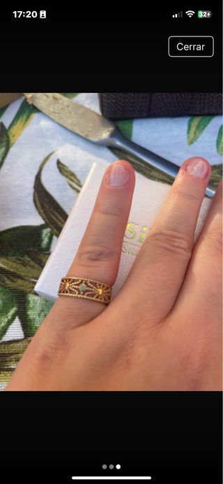 Anillo dorado acero inoxidable ajustable