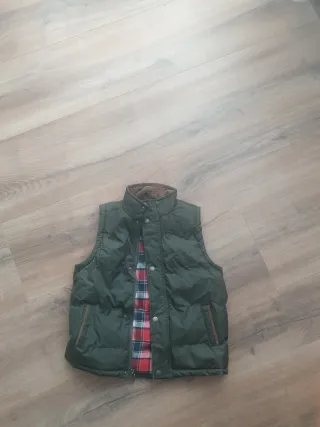 Chaleco niño verde cuadros