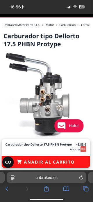 Carburador 17.5 mm PHBN Protype
