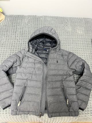 Plumífero Ralph Lauren gris niño