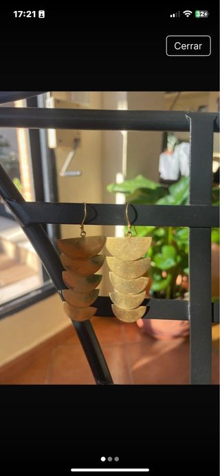 Pendientes largos baño oro