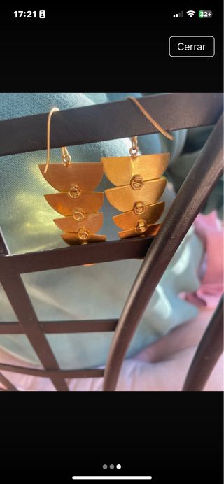 Pendientes largos baño oro