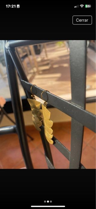 Pendientes largos baño oro