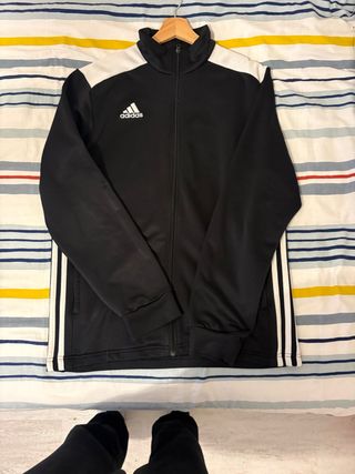 Chaqueta Chándal Adidas Negra y Blanca