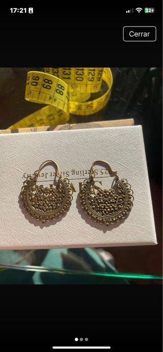 Pendientes dorados tribales acero inoxidable