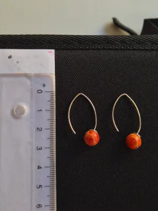 Pendientes Plata 925 Coral Gota