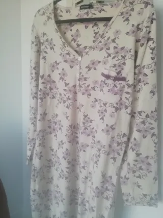 Camisón de algodón estampado floral