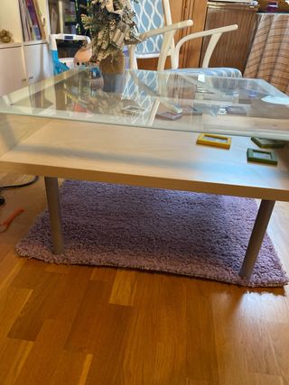 Mesa de centro Ikea madera y cristal