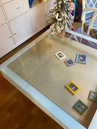 Mesa de centro Ikea madera y cristal