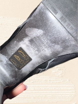 Italian handmade black heel ankle boots size 36