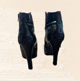 Italian handmade black heel ankle boots size 36