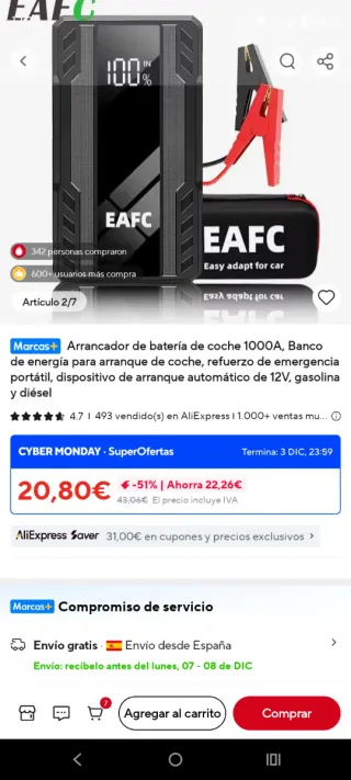 Arrancador Coche Nuevo a estrenar