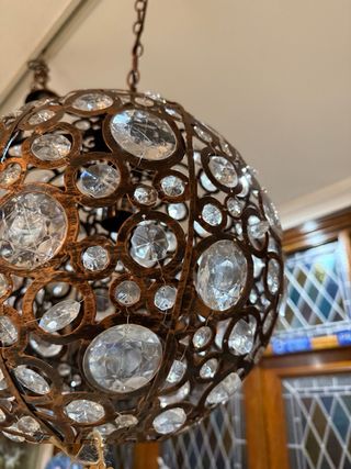 Lámpara colgante redonda con cristales