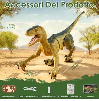 Dinosauro interattivo con spruzzo e luci