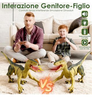 Dinosauro interattivo con spruzzo e luci