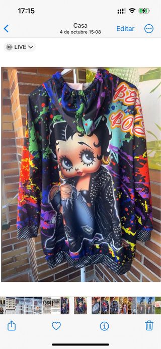 Sudadera Vestido Betty Boop Talla Única