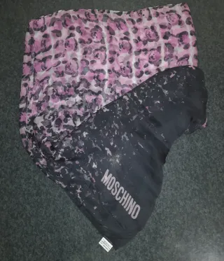 Foulard Moschino Seta Nero/Rosa