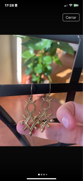 Pendientes dorados acero inoxidable tribales