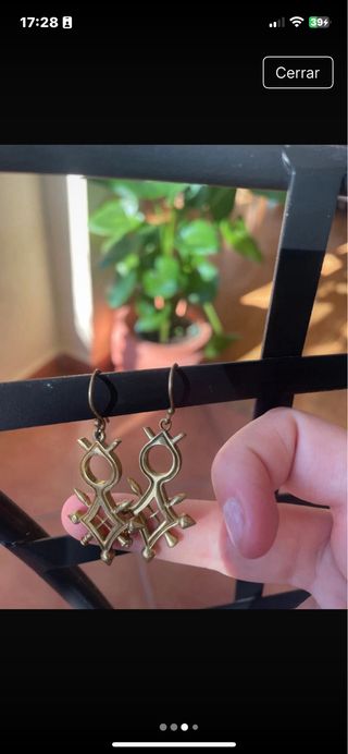 Pendientes dorados acero inoxidable tribales