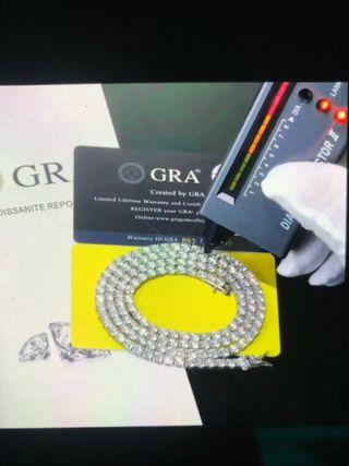 Pulsera Tenis Moissanite Diamantes GRA Plata