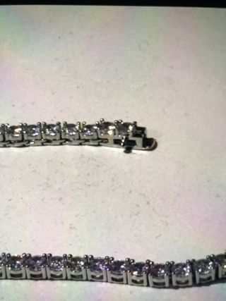 Pulsera Tenis Moissanite Diamantes GRA Plata