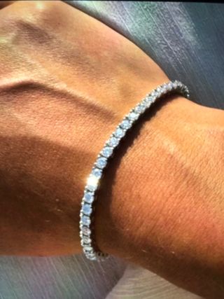 Pulsera Tenis Moissanite Diamantes GRA Plata